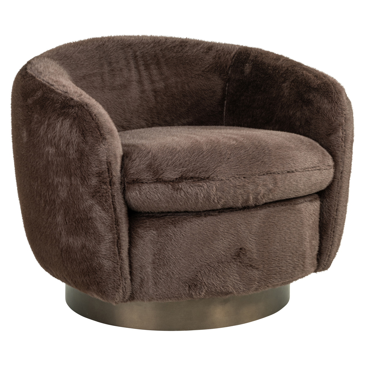 Lounge Stuhl Colmar chocolat fluffy drehbar - Richmond Interiors