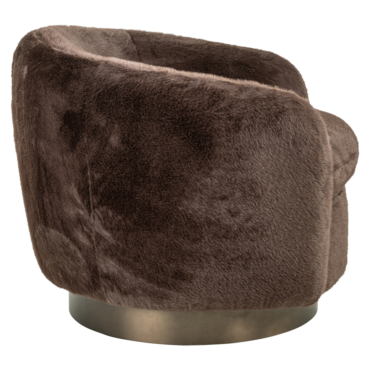 Sillón lounge Colmar chocolate de tejido fluffy giratorio - Richmond Interiors