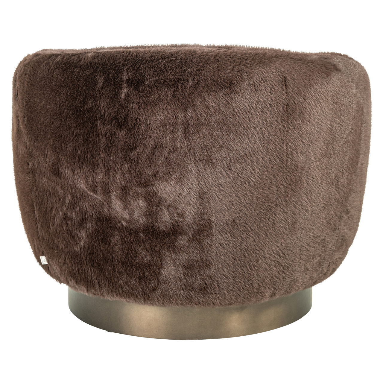 Sillón lounge Colmar chocolate de tejido fluffy giratorio - Richmond Interiors