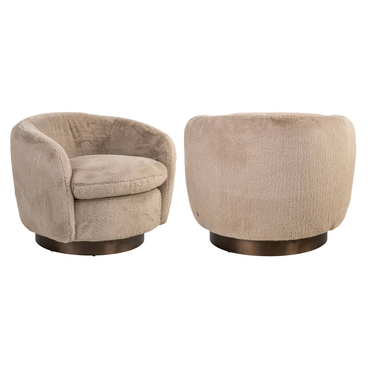 Lounge Stuhl Colmar khaki fluffy drehbar - Richmond Interiors