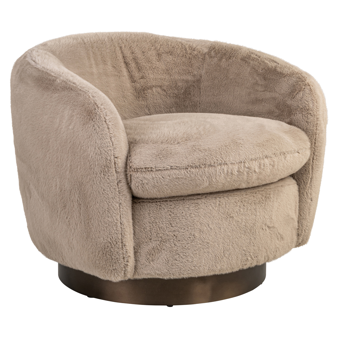 Lounge Stuhl Colmar khaki fluffy drehbar - Richmond Interiors