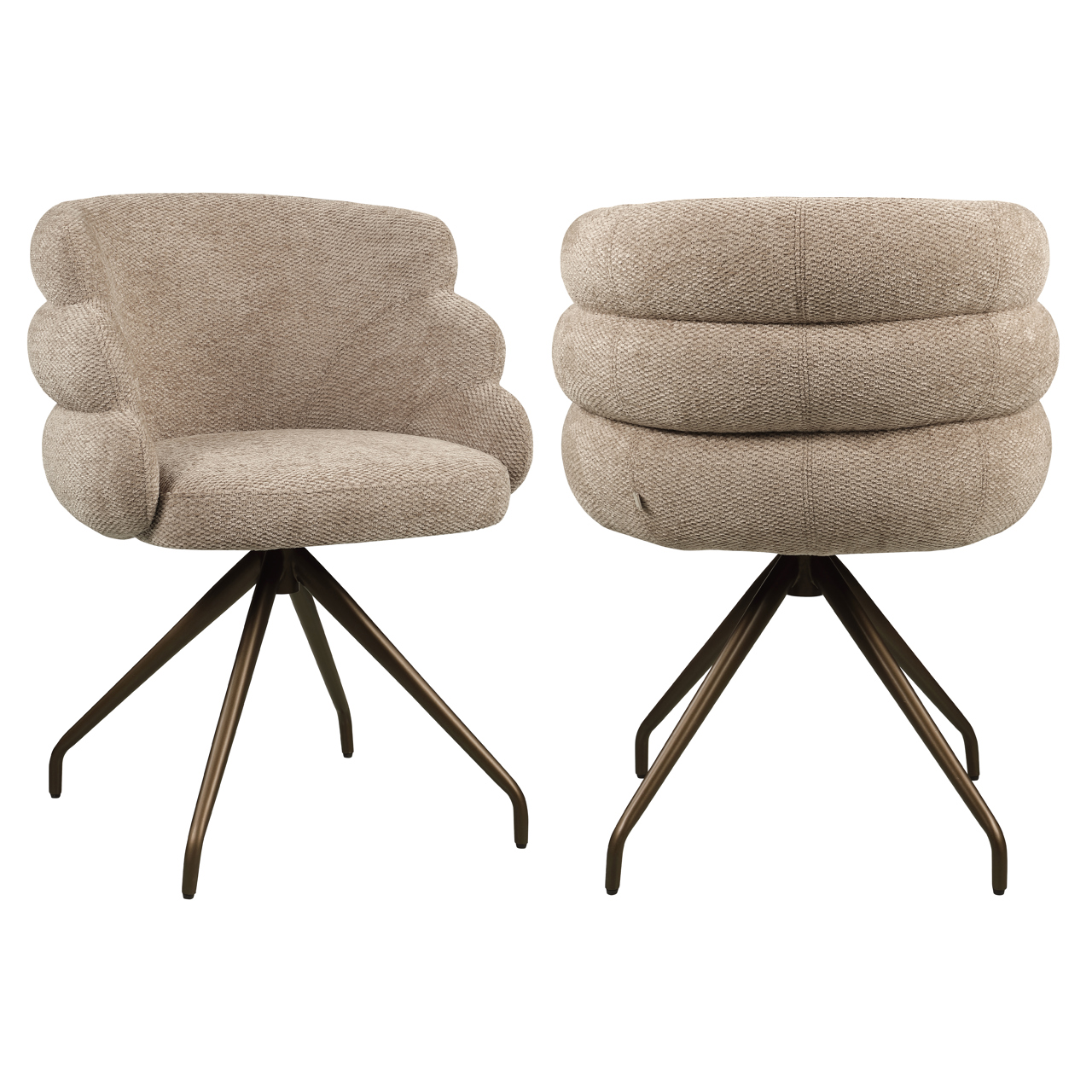 Esszimmerstuhl Kayla mocca boldweave drehbar - Richmond Interiors