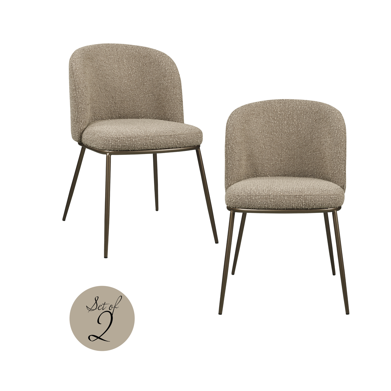 Esszimmerstuhl Elvi mocca chunky feuerhemmend (Set aus 2) - Richmond Interiors