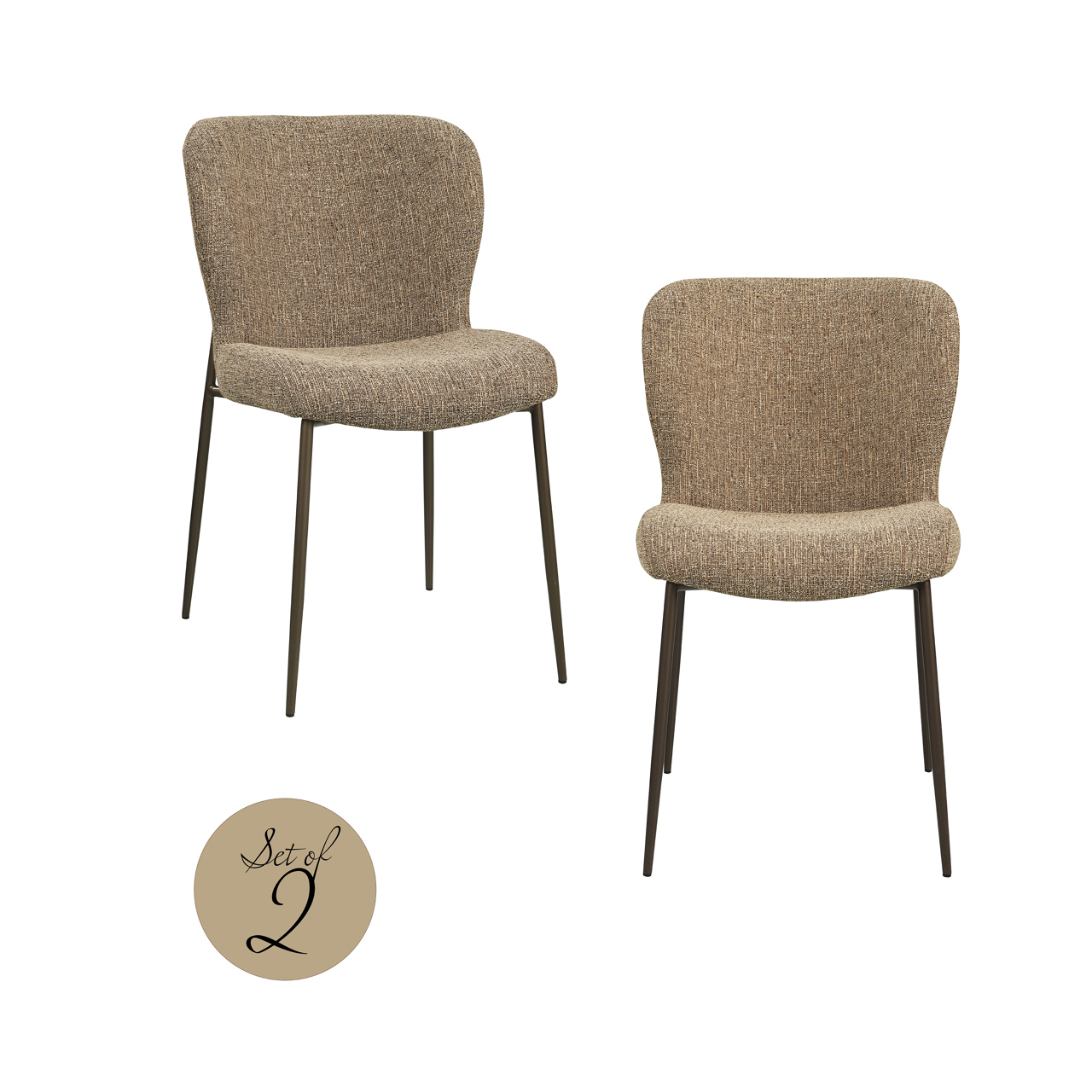 Esszimmerstuhl Odarby brown tweed feuerhemmend (Set aus 2) - Richmond Interiors