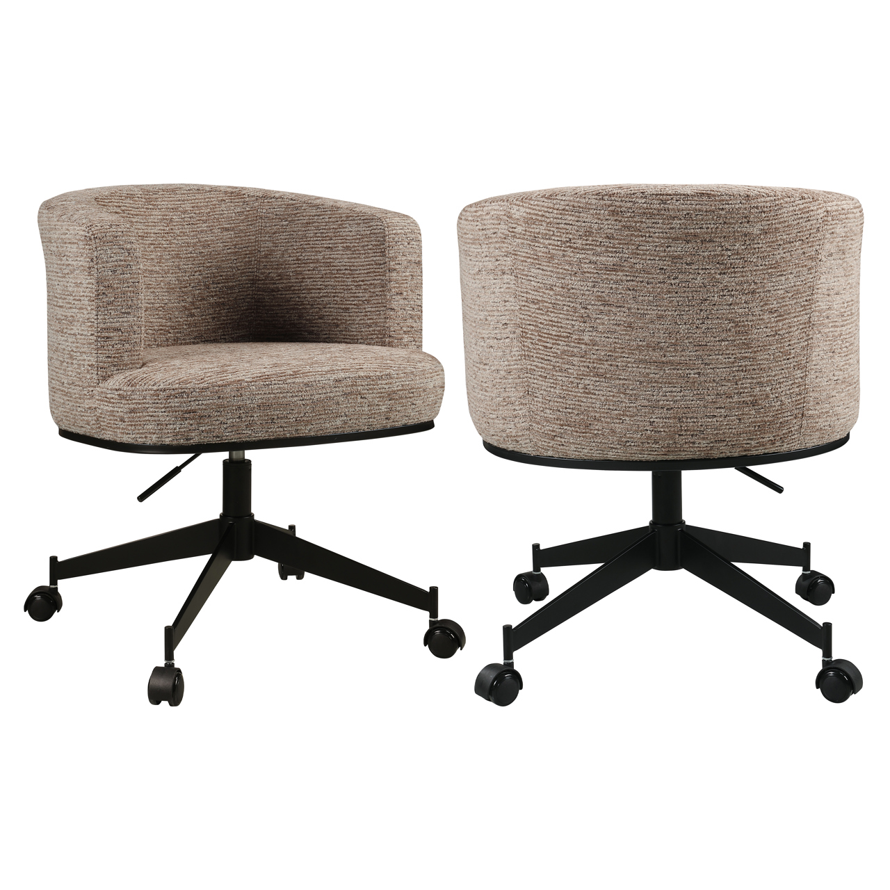 Esszimmerstuhl Rochenne mocca linear drehbar auf Rollen - Richmond Interiors