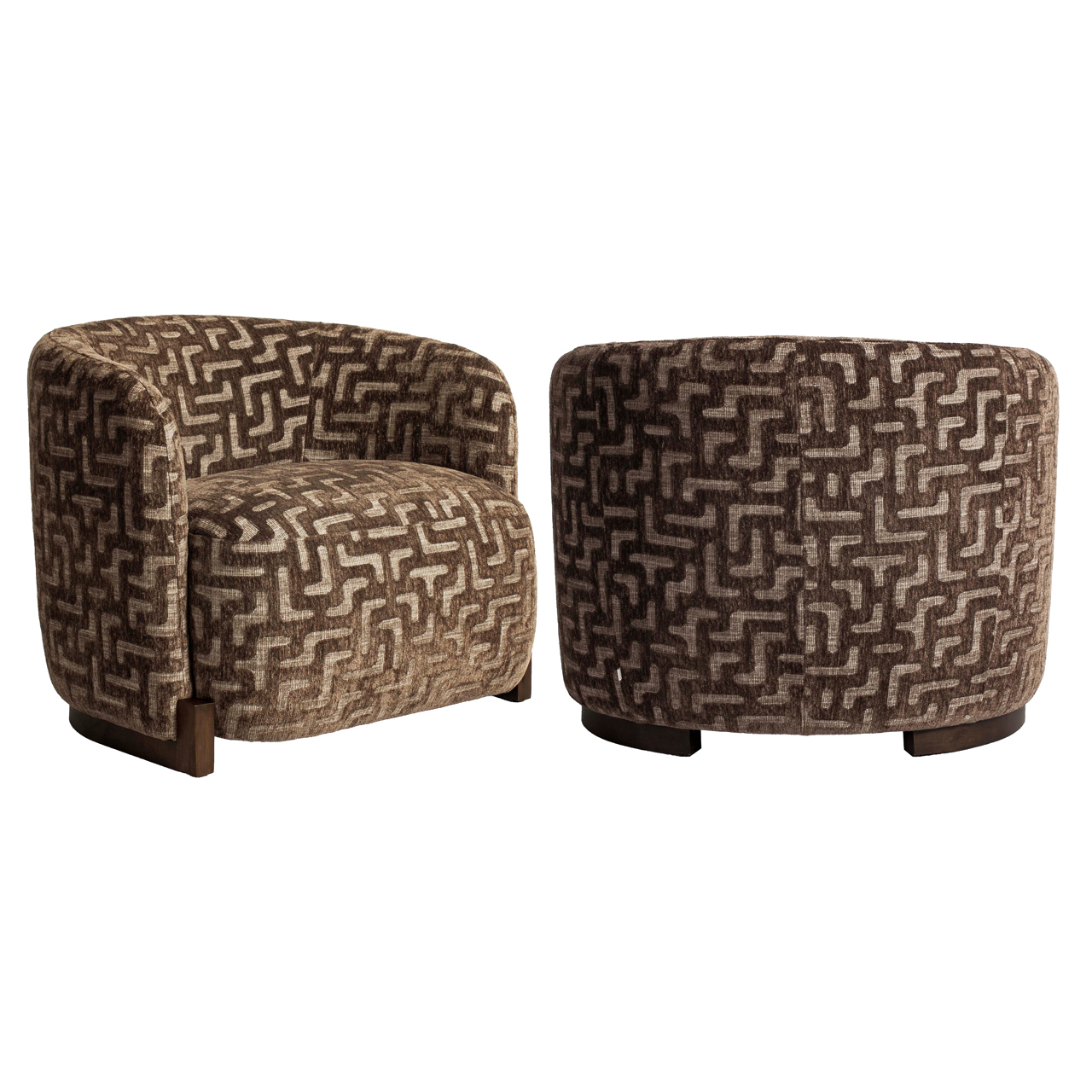 Sillón lounge Hannah marrón labyrinth retardante de llama - Richmond Interiors