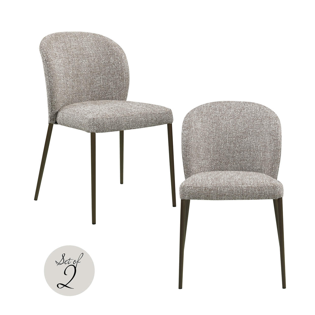 Esszimmerstuhl Stacker earth tweed feuerhemmend (Set aus 2) - Richmond Interiors