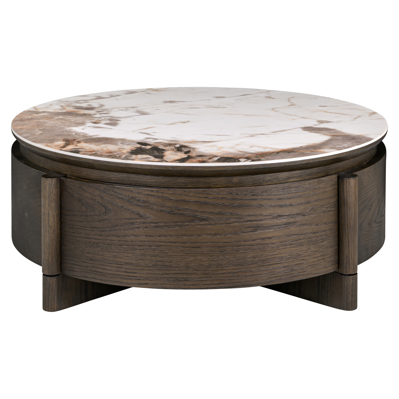 Couchtisch Langford brown 90Ø 1-drawer - Richmond Interiors
