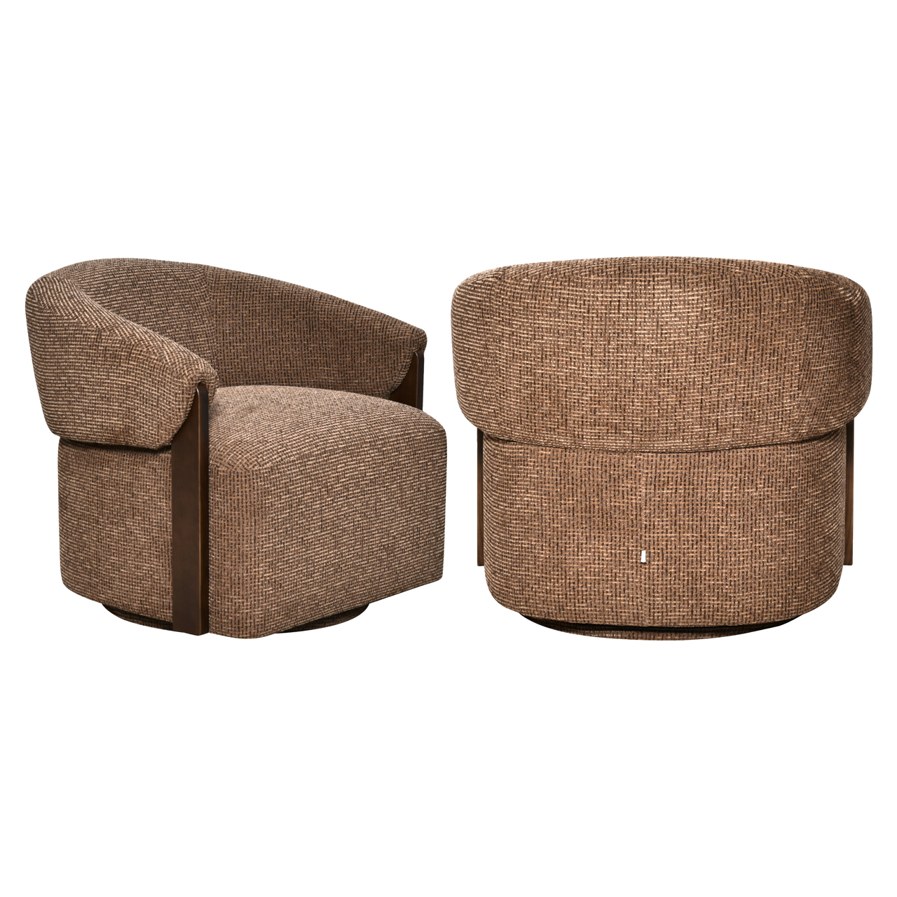 Lounge Stuhl Marina brown blockweave drehbar feuerhemmend - Richmond Interiors