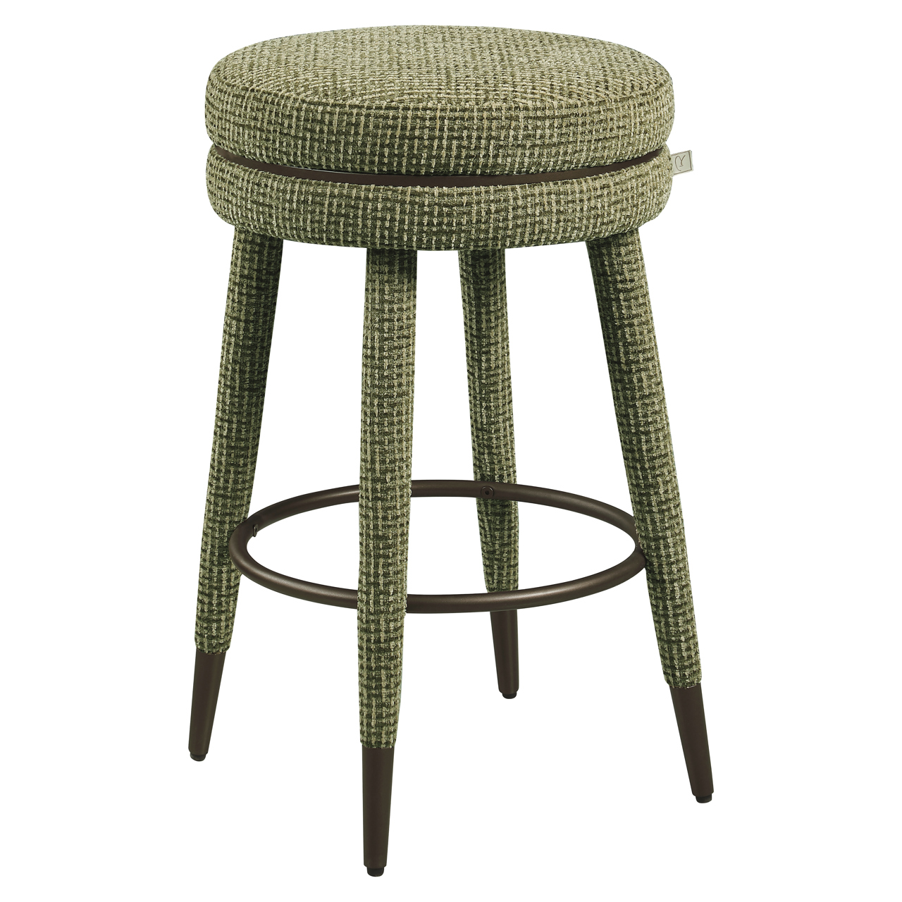 Thekenstuhl Tenashar green blockweave drehbar - Richmond Interiors