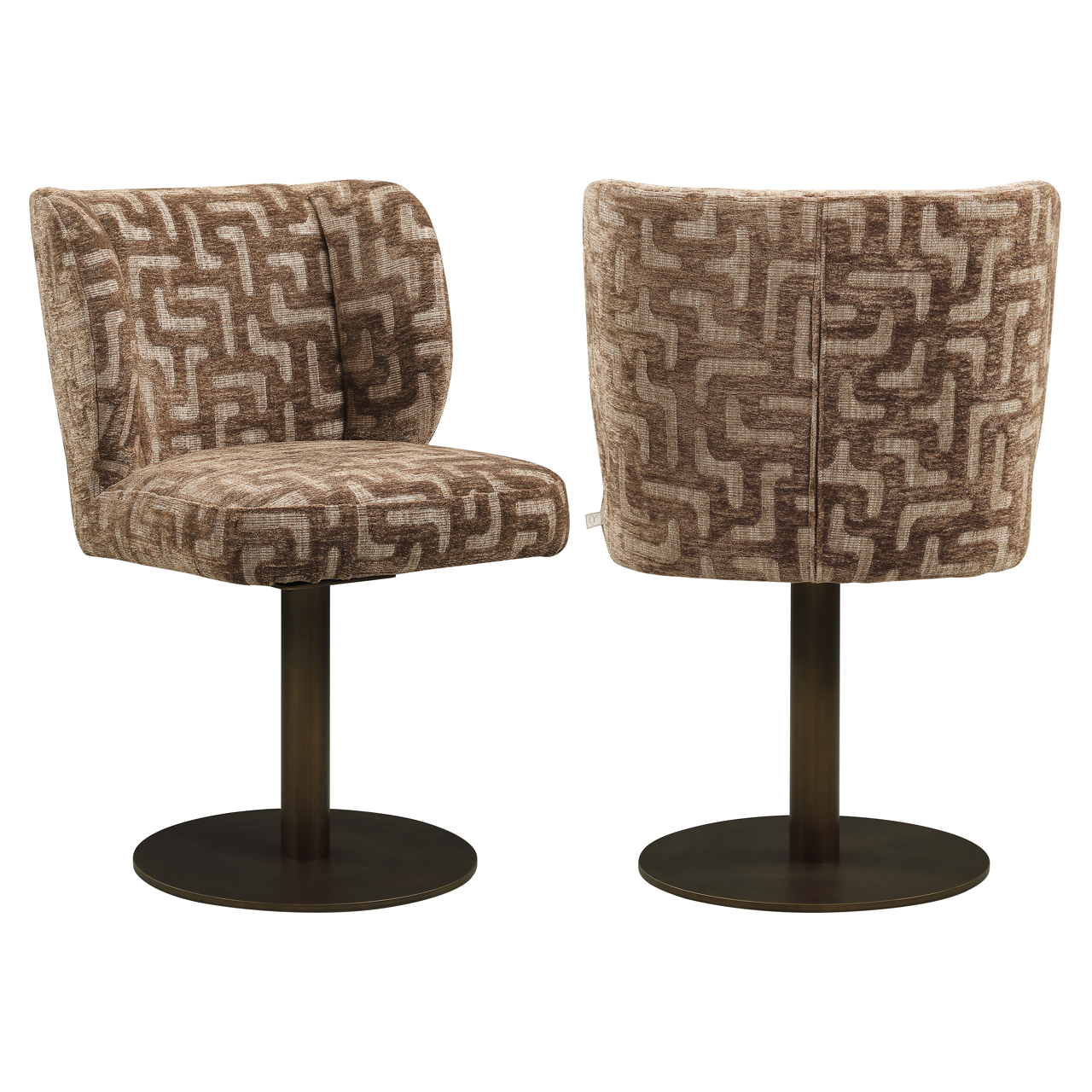Silla de comedor Fiona brown labyrinth giratoria - Richmond Interiors