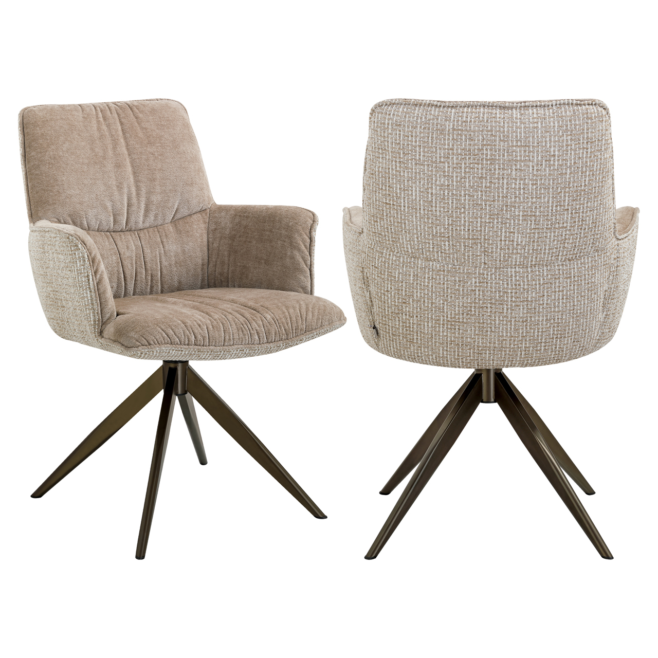 Silla de comedor Chase cream blockweave giratoria - Richmond Interiors