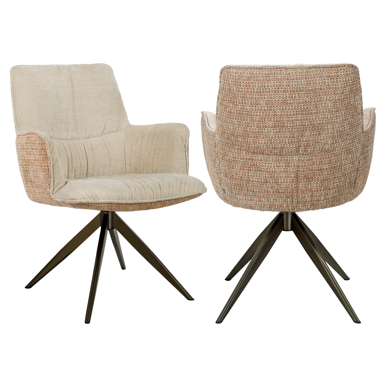 Silla de comedor Chase ginger jacquard giratoria - Richmond Interiors