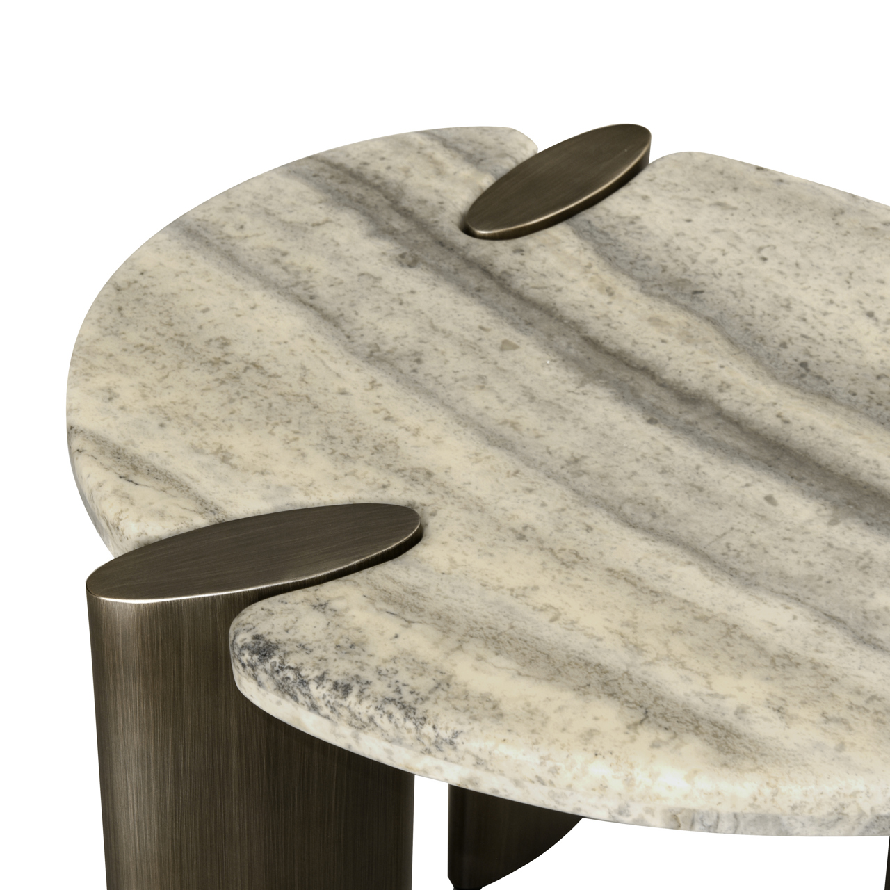 Beistelltisch Arcadia grey (Travertine|Ijzer) - Richmond Interiors