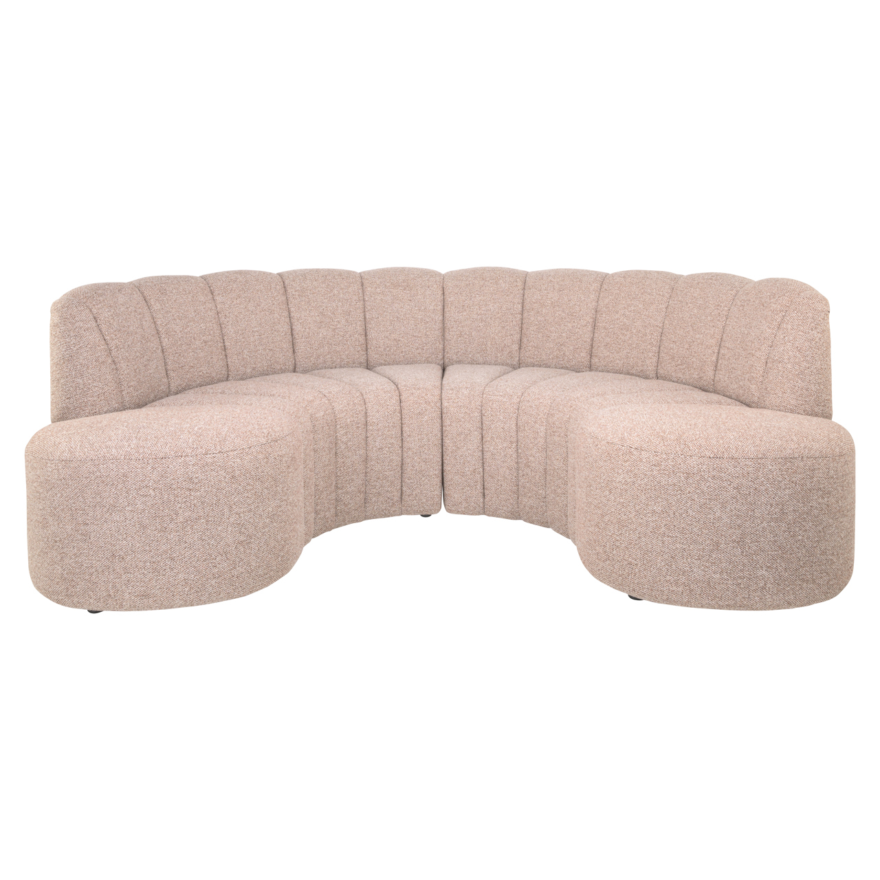 Sitzbank Landmark cayenne cognac open end left round - fully upholstered - Richmond Interiors