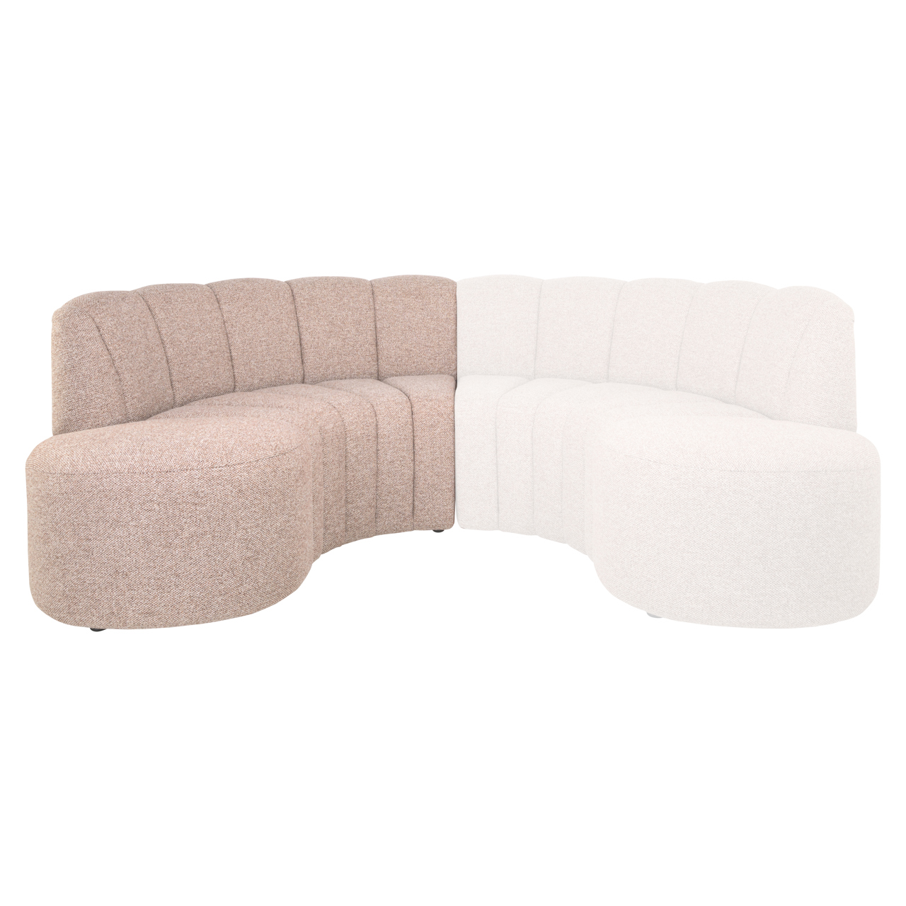 Sitzbank Landmark cayenne cognac open end left round - fully upholstered - Richmond Interiors