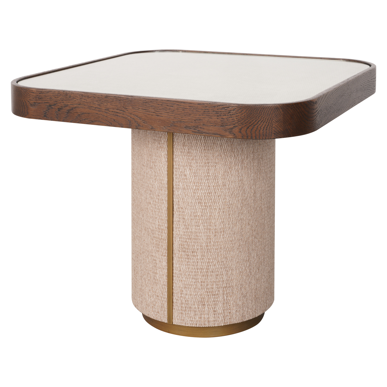 Mesa auxiliar Willox beige con vidrio incluido - Richmond Interiors