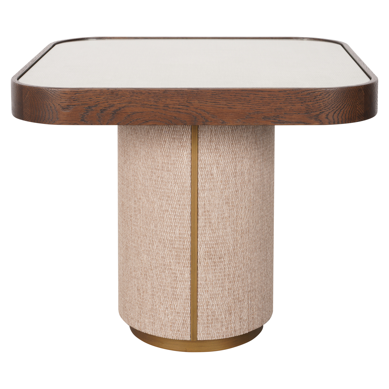 Mesa auxiliar Willox beige con vidrio incluido - Richmond Interiors