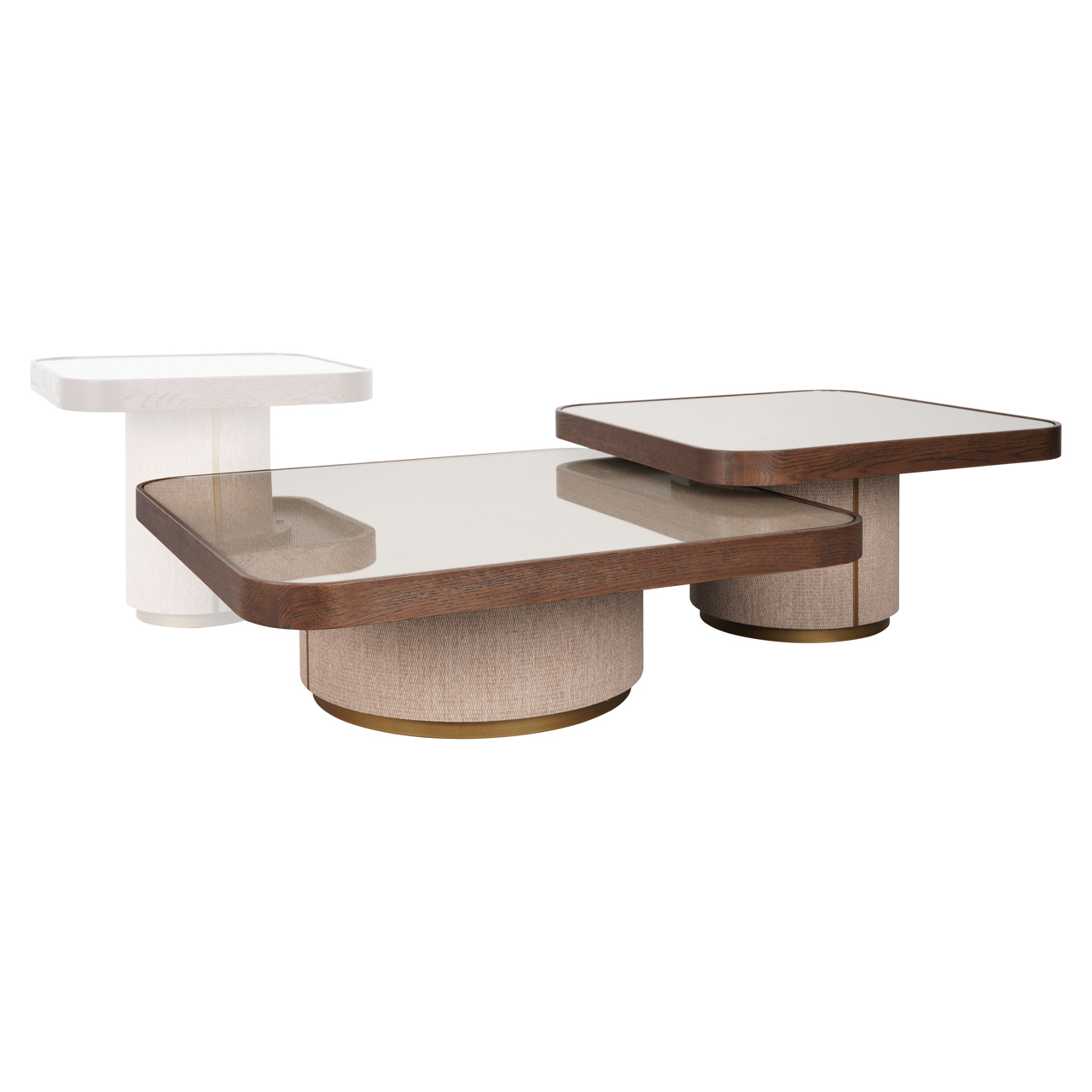 Couchtisch Willox beige including glass (Set aus 2) - Richmond Interiors