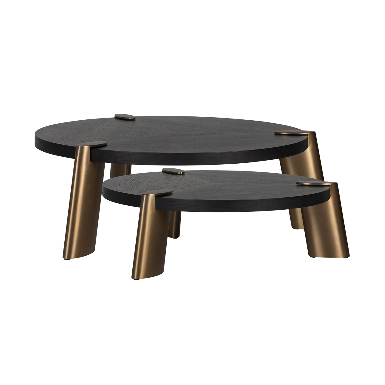 Couchtisch Alexander Jones charcoal (Brody) (Set aus 2) (Edelstahl|Eiche Fineer|Mdf) - Richmond Interiors