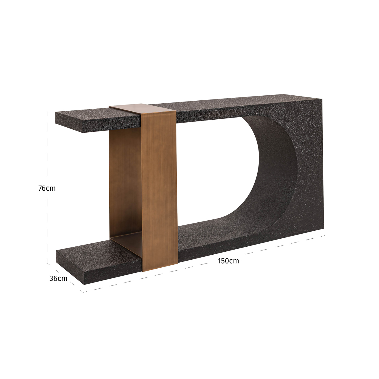 Konsole Alexander Jones black/gold (Bazel) (Ijzer) - Richmond Interiors