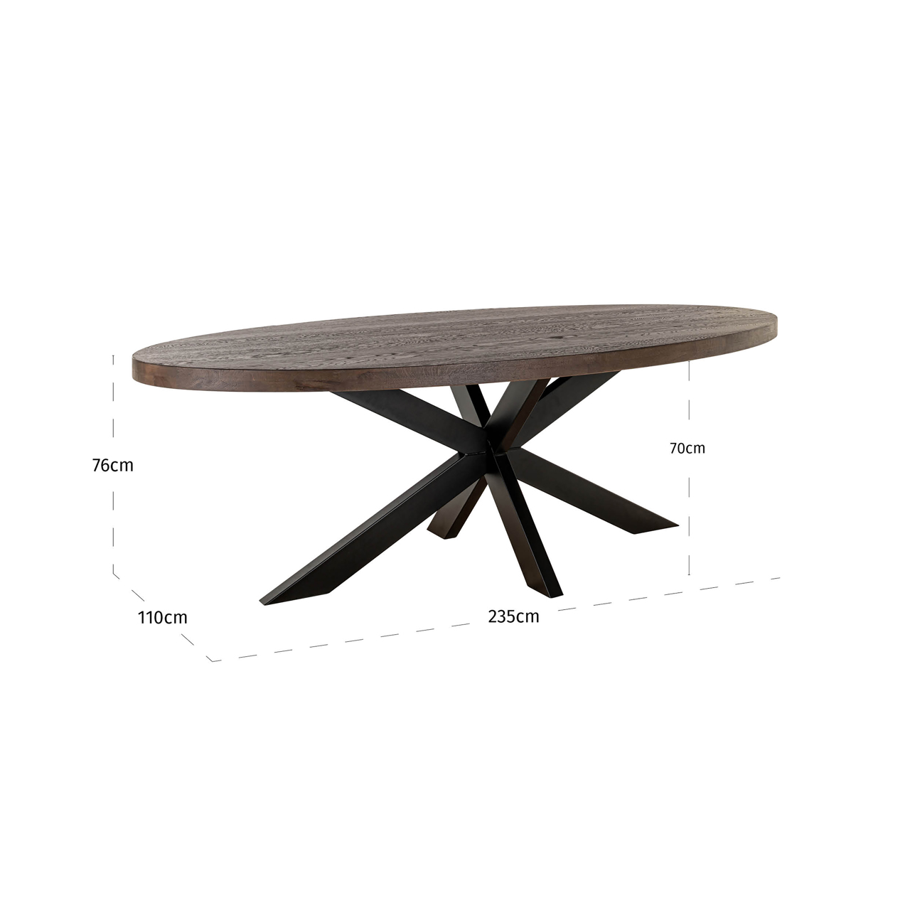 Mesa de comedor Watson Dark brown/black 235 - Richmond Interiors