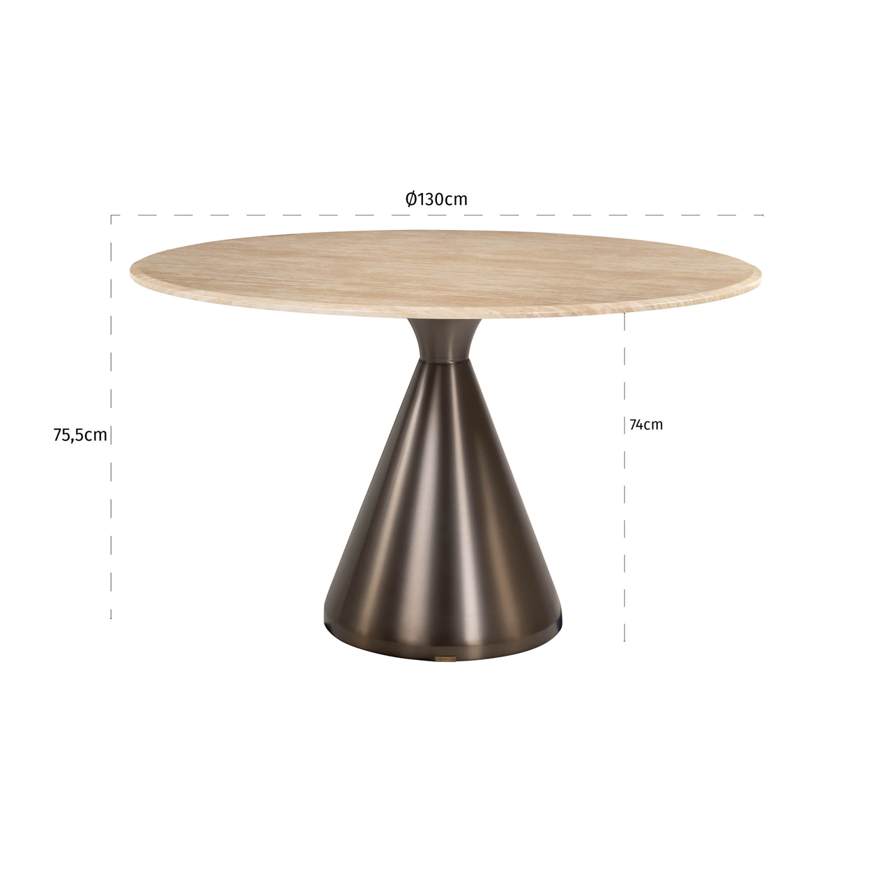 Esstisch Montgommery beige 130Ø - Richmond Interiors