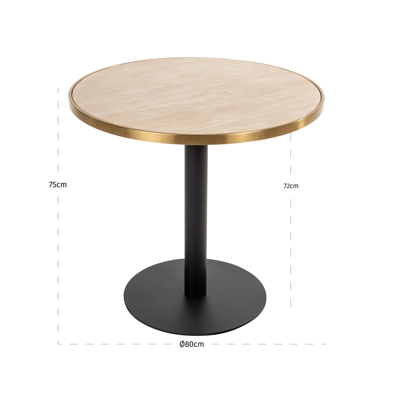 Mesa de bistró Brazza beige 80Ø - Richmond Interiors