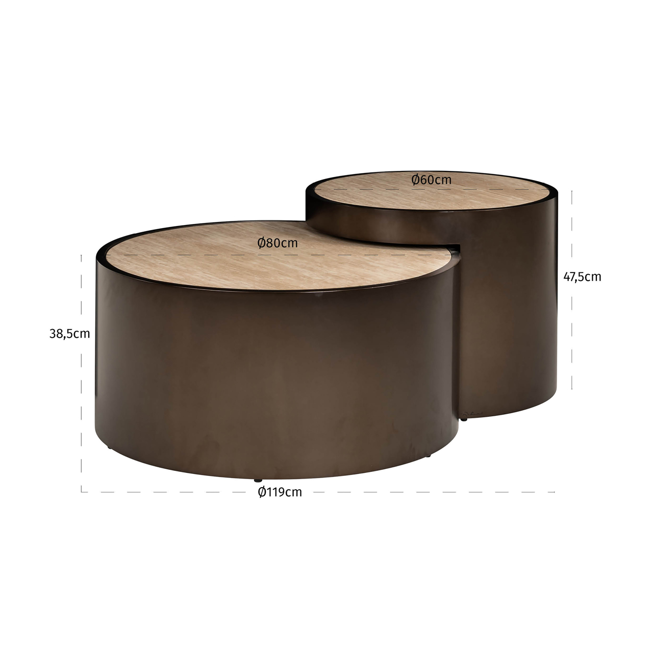 Mesa de centro Ronson beige (set de 2) - Richmond Interiors