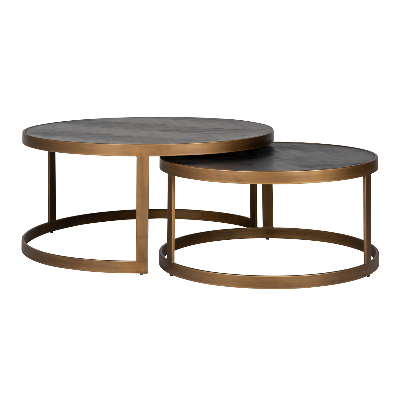 Couchtisch Blackbone Brass black rustic (Set of 2) - Richmond Interiors