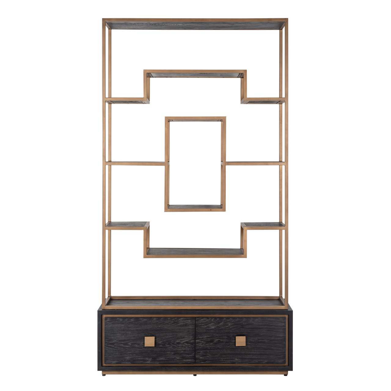 Vitrine Hunter black rustic (Eiche Fineer|Metall) - Richmond Interiors