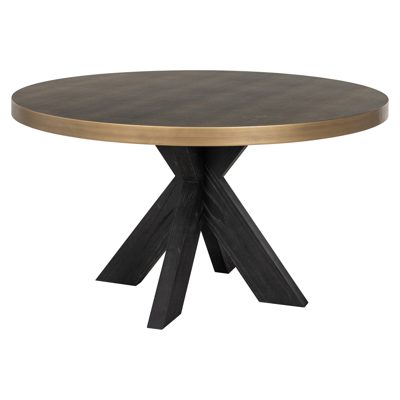 Esstisch Bloomville brass shagreen incl. glass top 140Ø - Richmond Interiors