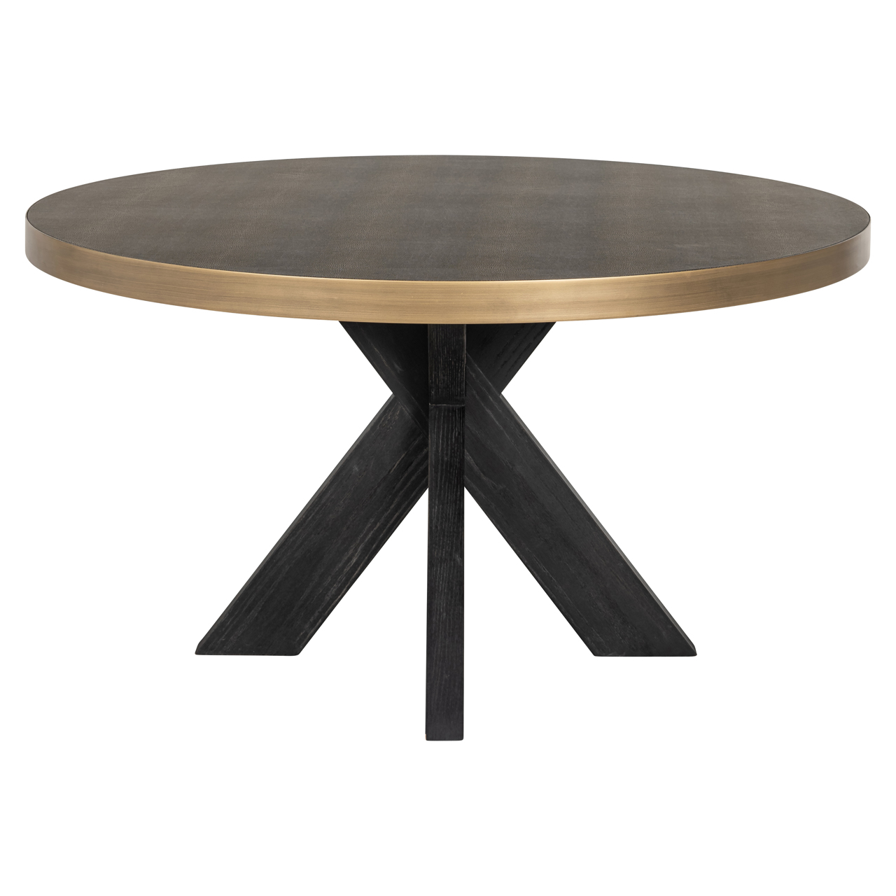 Mesa de comedor Bloomville brass shagreen con tapa de cristal incluida 140Ø - Richmond Interiors