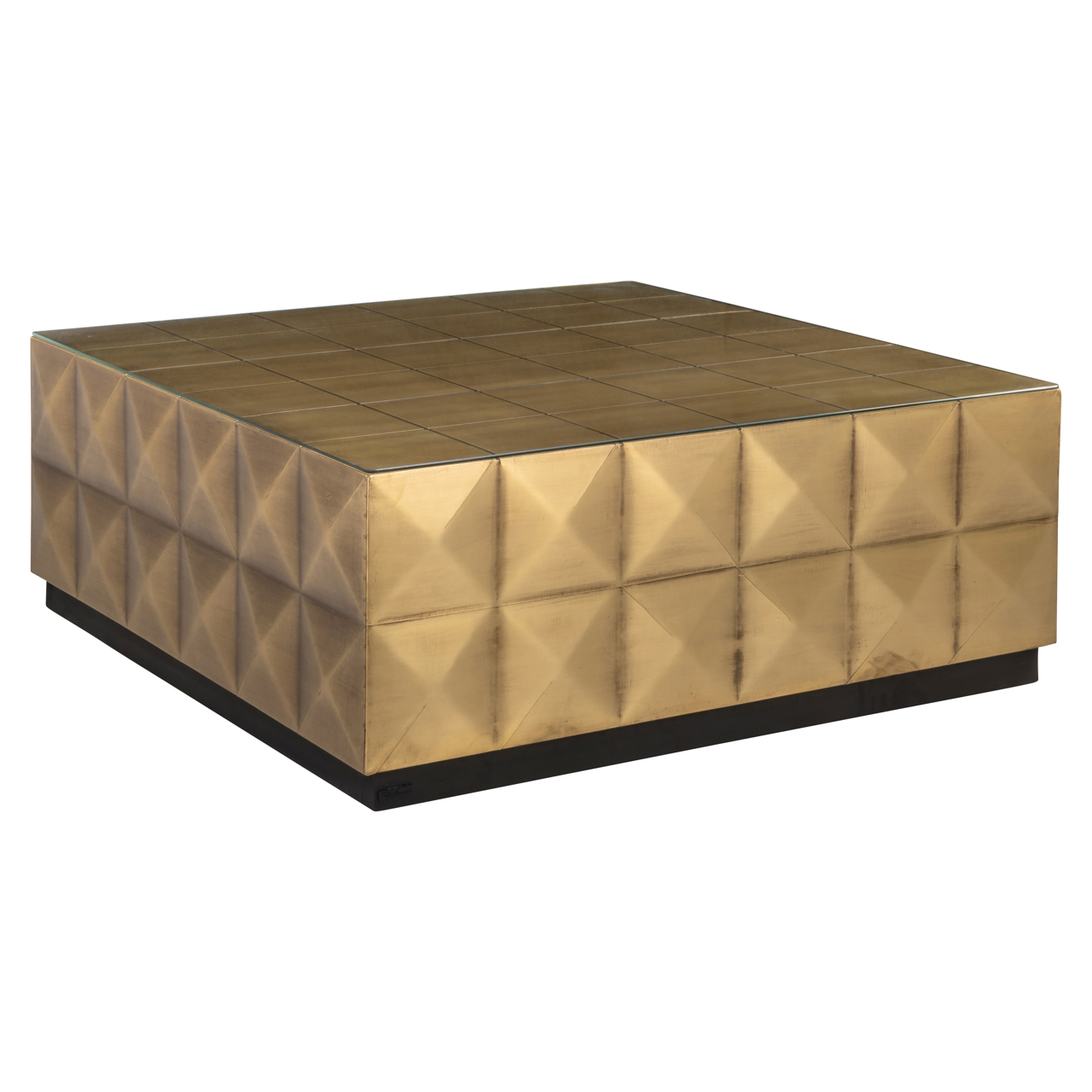 Couchtisch Collada brushed gold incl. glass top (Mdf|Glas|Messing) - Richmond Interiors