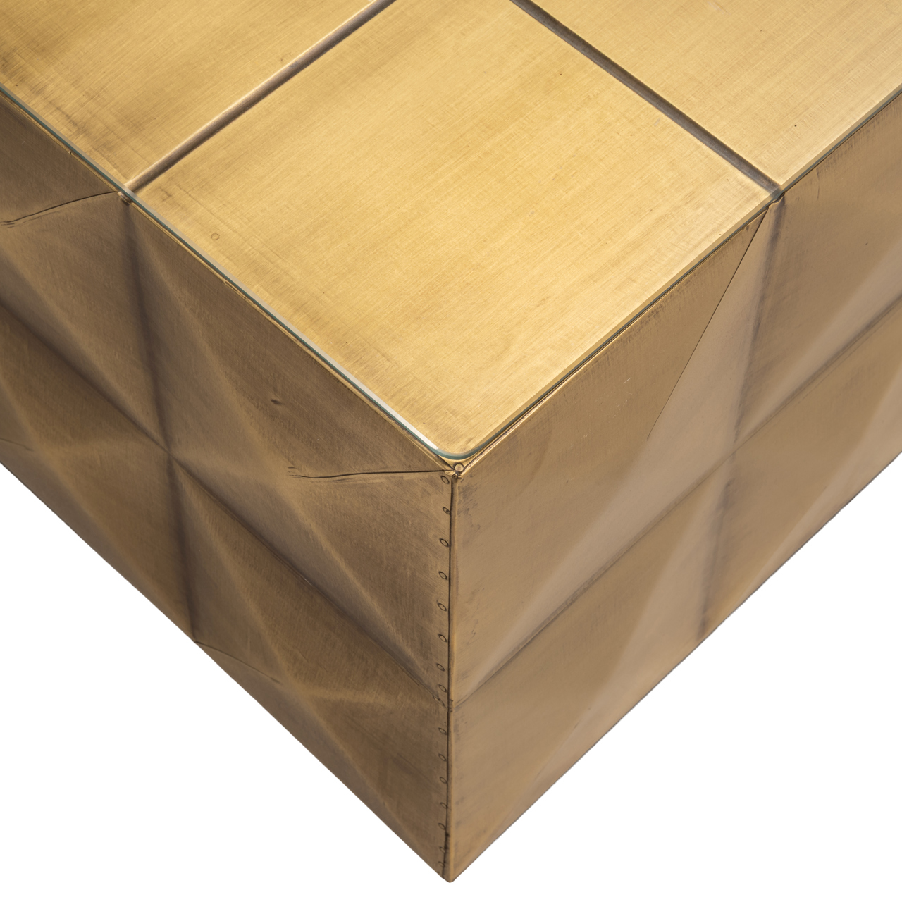 Couchtisch Collada brushed gold incl. glass top - Richmond Interiors