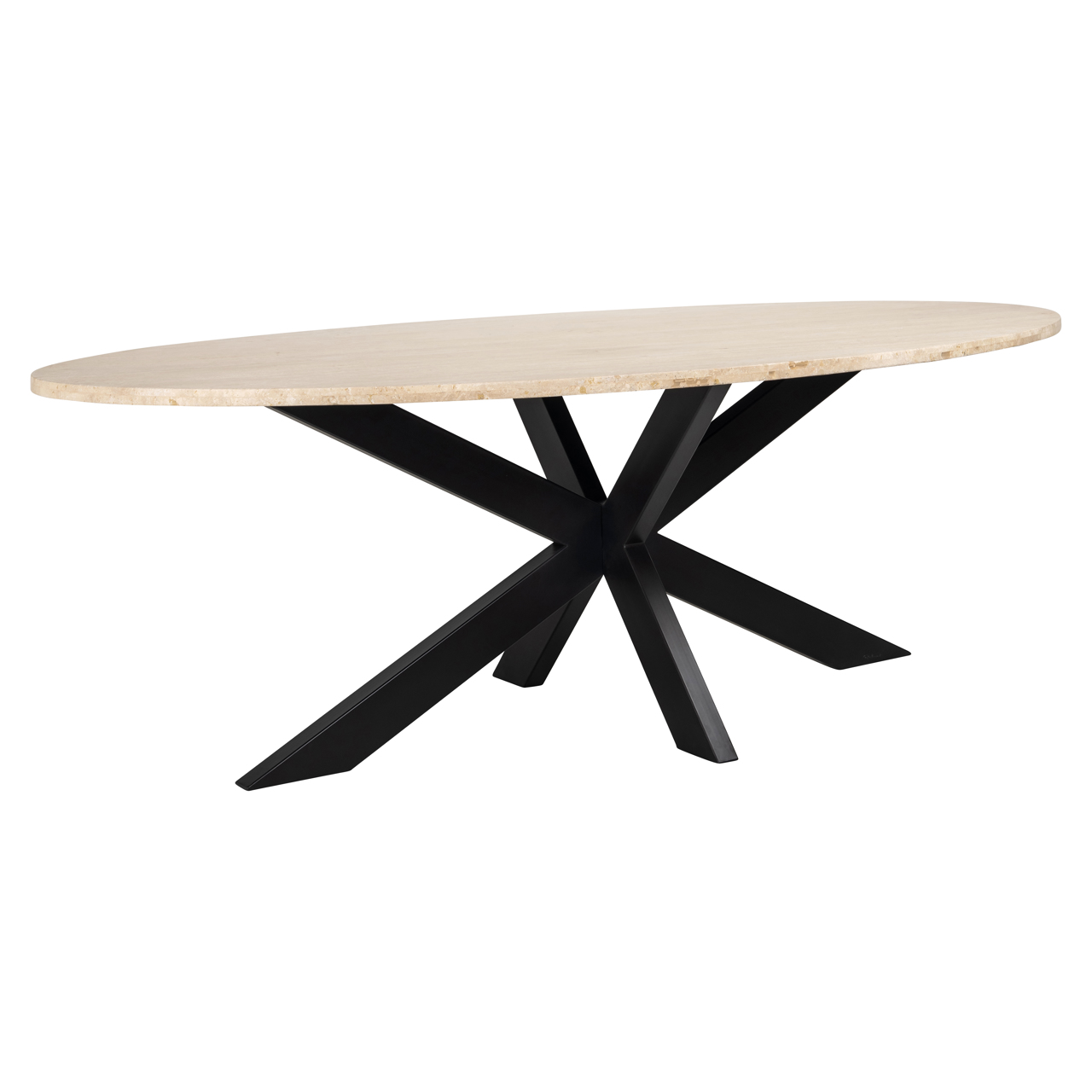 Esstisch Avalon bronze oval 230 (Ijzer|Sperrholz|Travertine) - Richmond Interiors