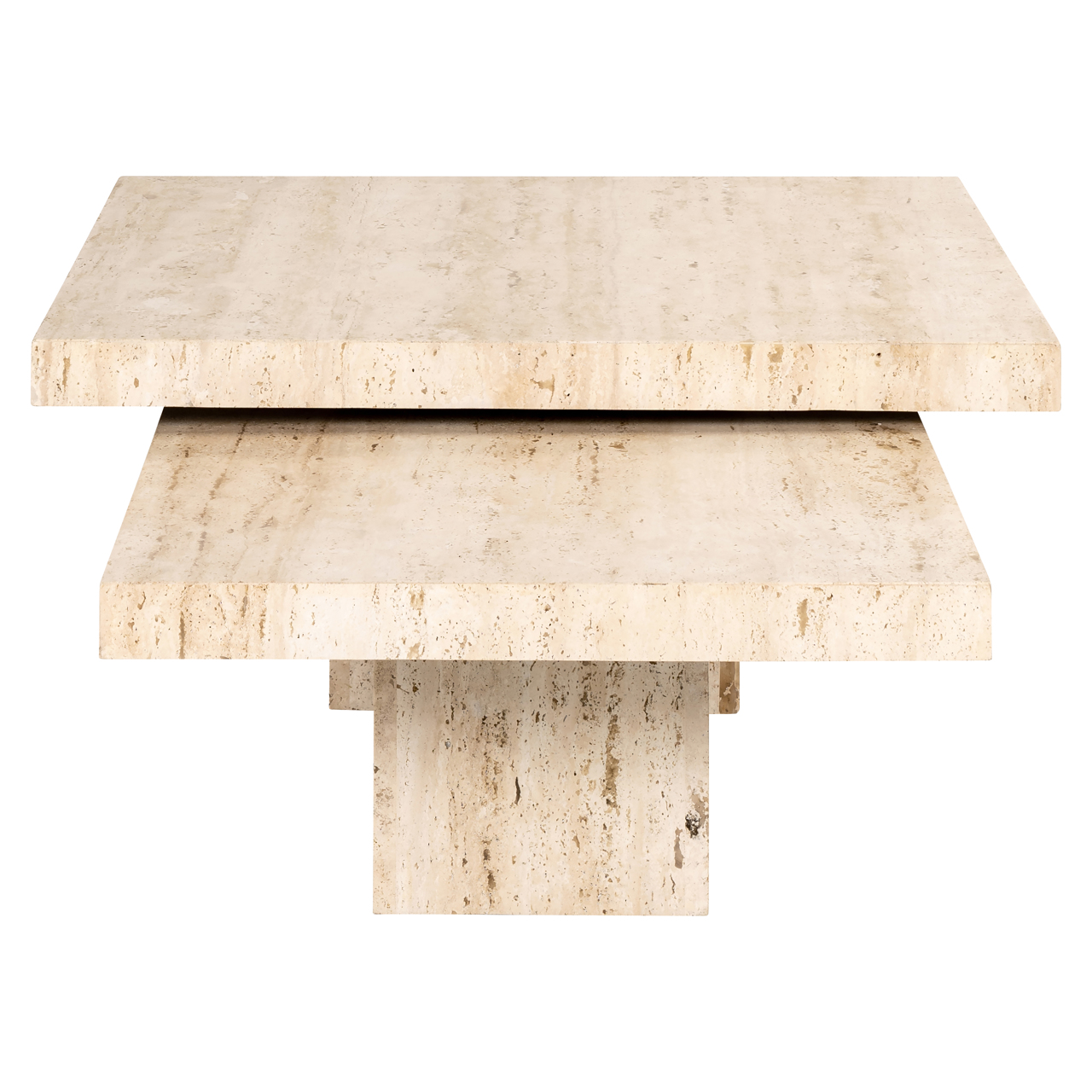 Couchtisch La Cantera beige (Set aus 2) (Sperrholz|Travertine) - Richmond Interiors