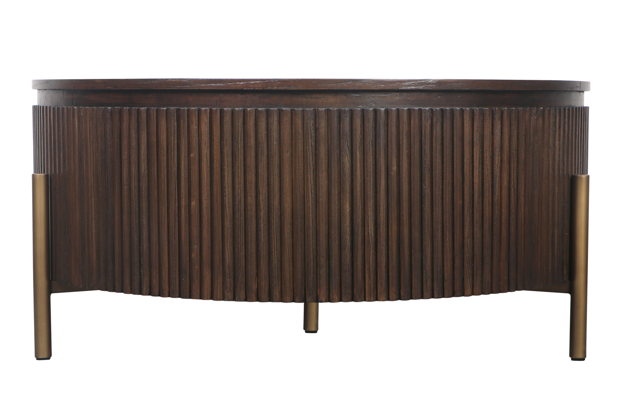 Couchtisch Luxor brown 95Ø (Eiche|Ijzer|Sperrholz) - Richmond Interiors