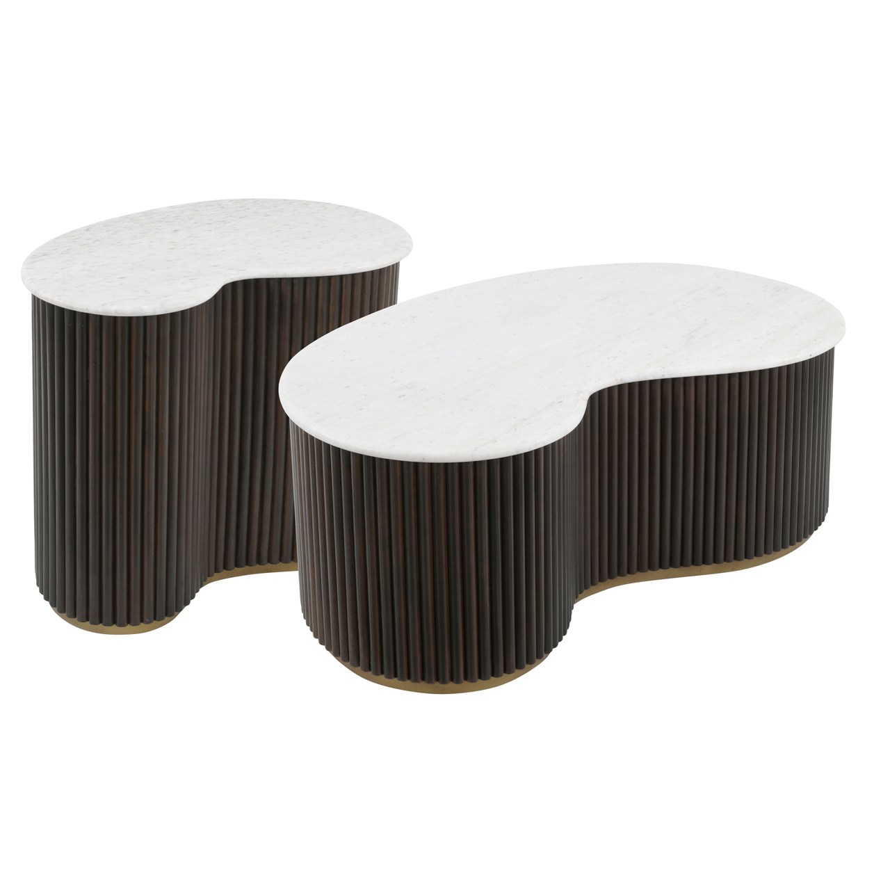 Couchtisch Mayfield brown (Set aus 2) (Metall|Mango|Morchana Marmor) - Richmond Interiors