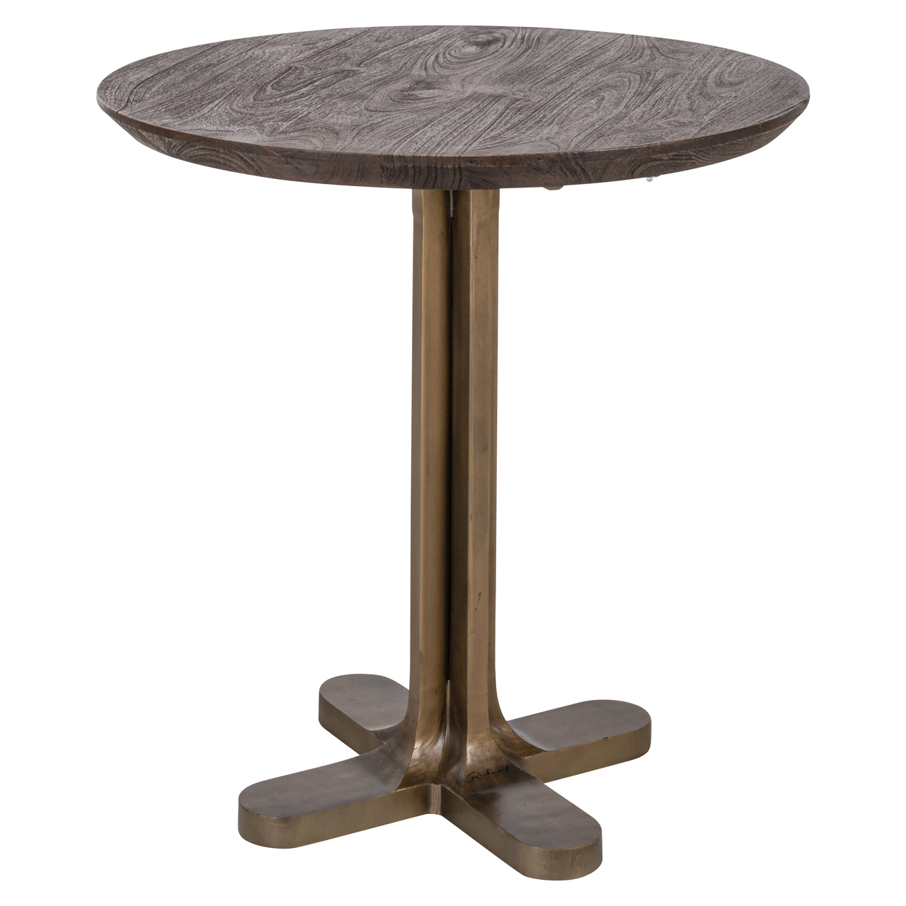 Bistro-Tisch Revelin dark brown 75Ø (Metall|Mango) - Richmond Interiors