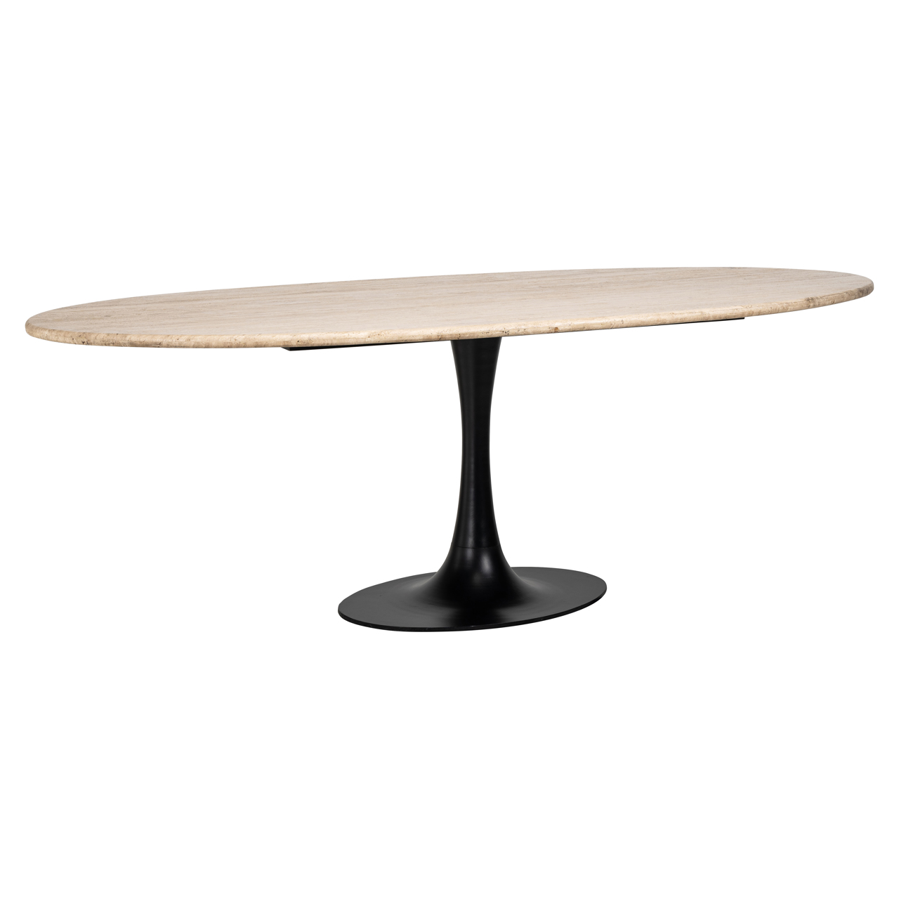 Esstisch Hampton black oval 230 (Ijzer|Travertine) - Richmond Interiors