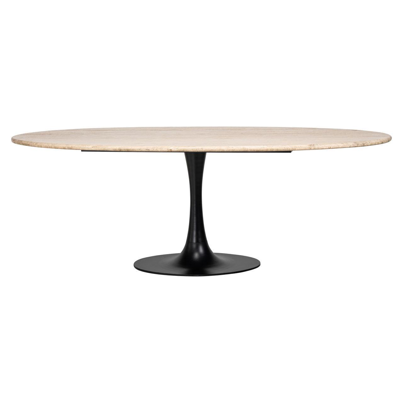 Esstisch Hampton black oval 230 (Ijzer|Travertine) - Richmond Interiors