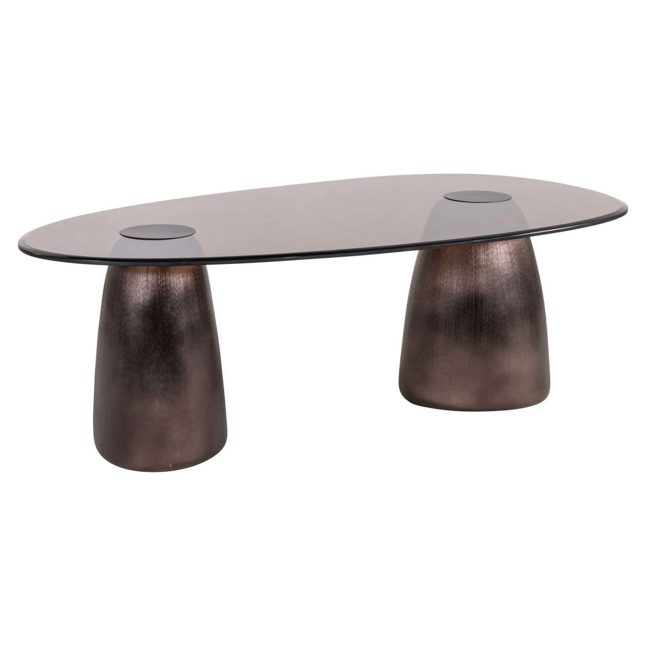 Couchtisch Hayden bronze oval (Aluminium|Glas) - Richmond Interiors