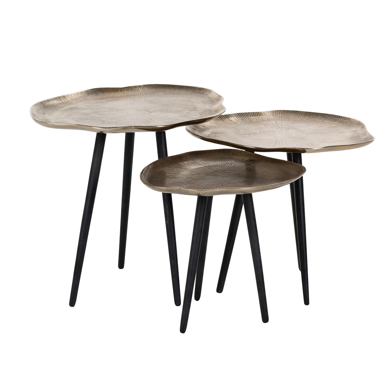 Mesa de centro Volenta champagne dorado (set de 3) - Richmond Interiors