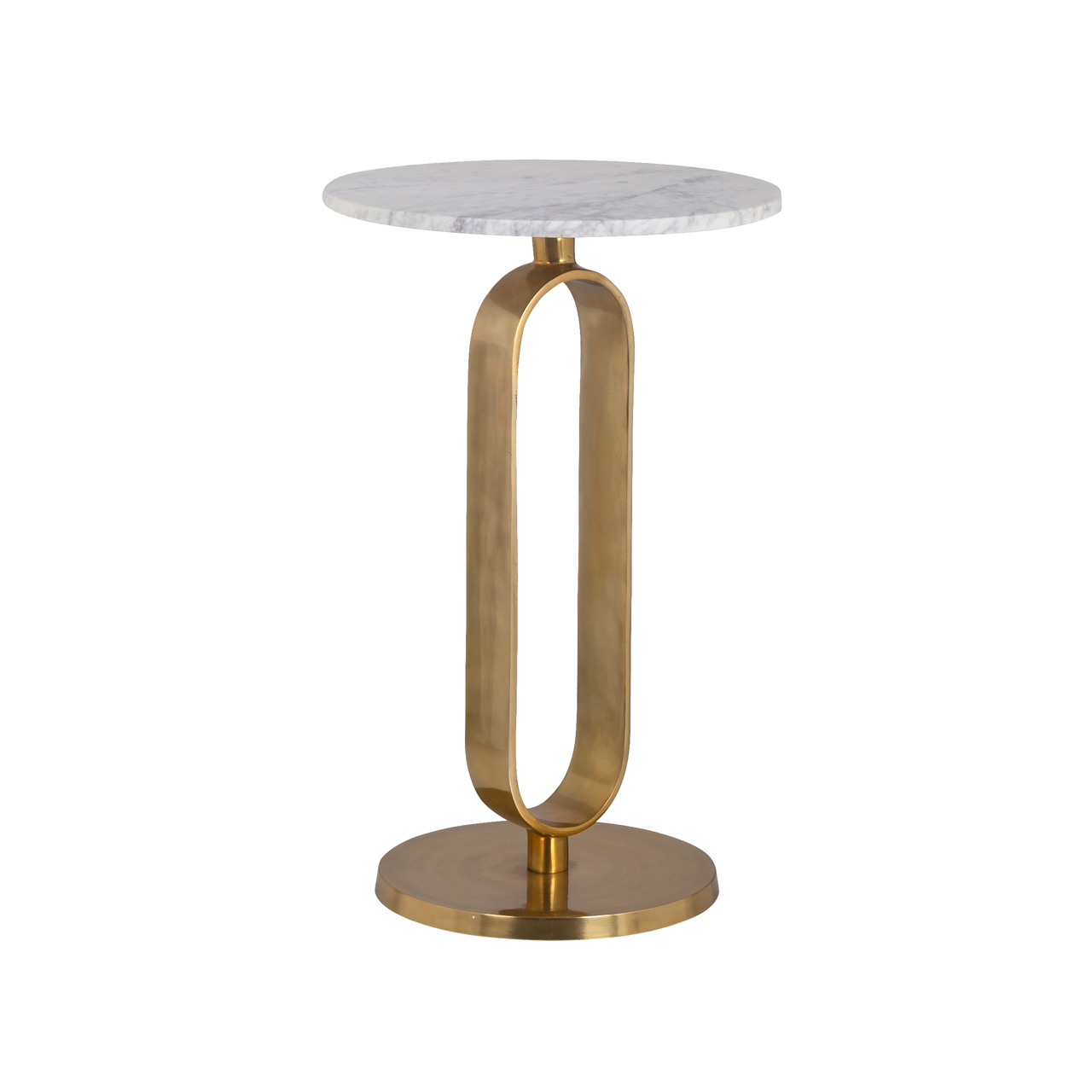 Beistelltisch Celine brushed gold (Ijzer|Weiß Banswara Marmor) - Richmond Interiors