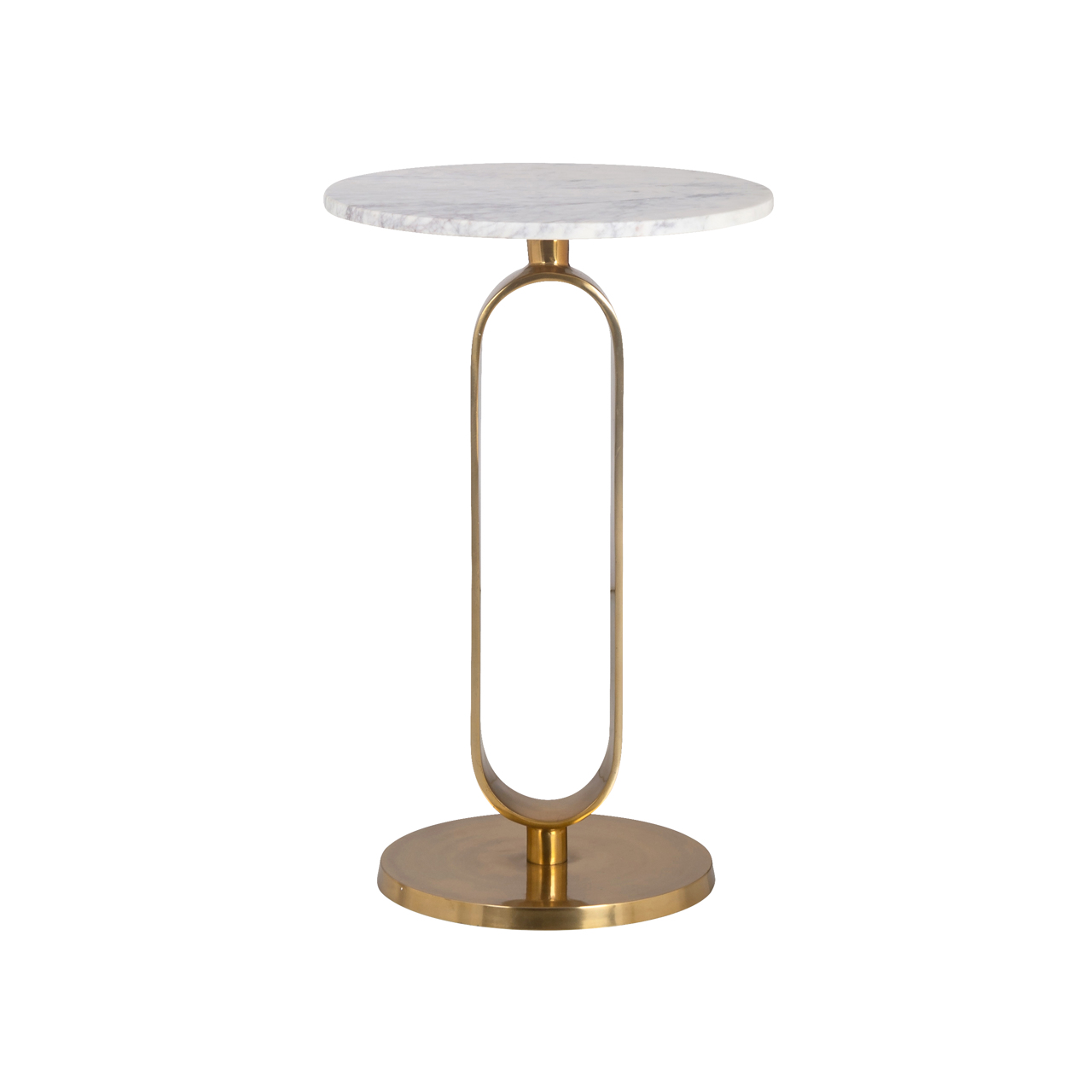 Beistelltisch Celine brushed gold (Ijzer|Weiß Banswara Marmor) - Richmond Interiors