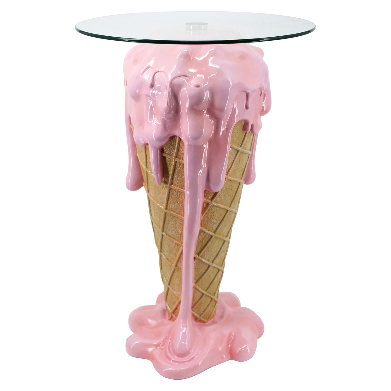 Beistelltisch Ice pink (Polyresin|Glas) - Richmond Interiors