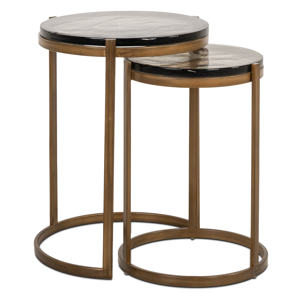 Beistelltisch Cleo gold (Set aus 2) (Ijzer|gegoten glass) - Richmond Interiors