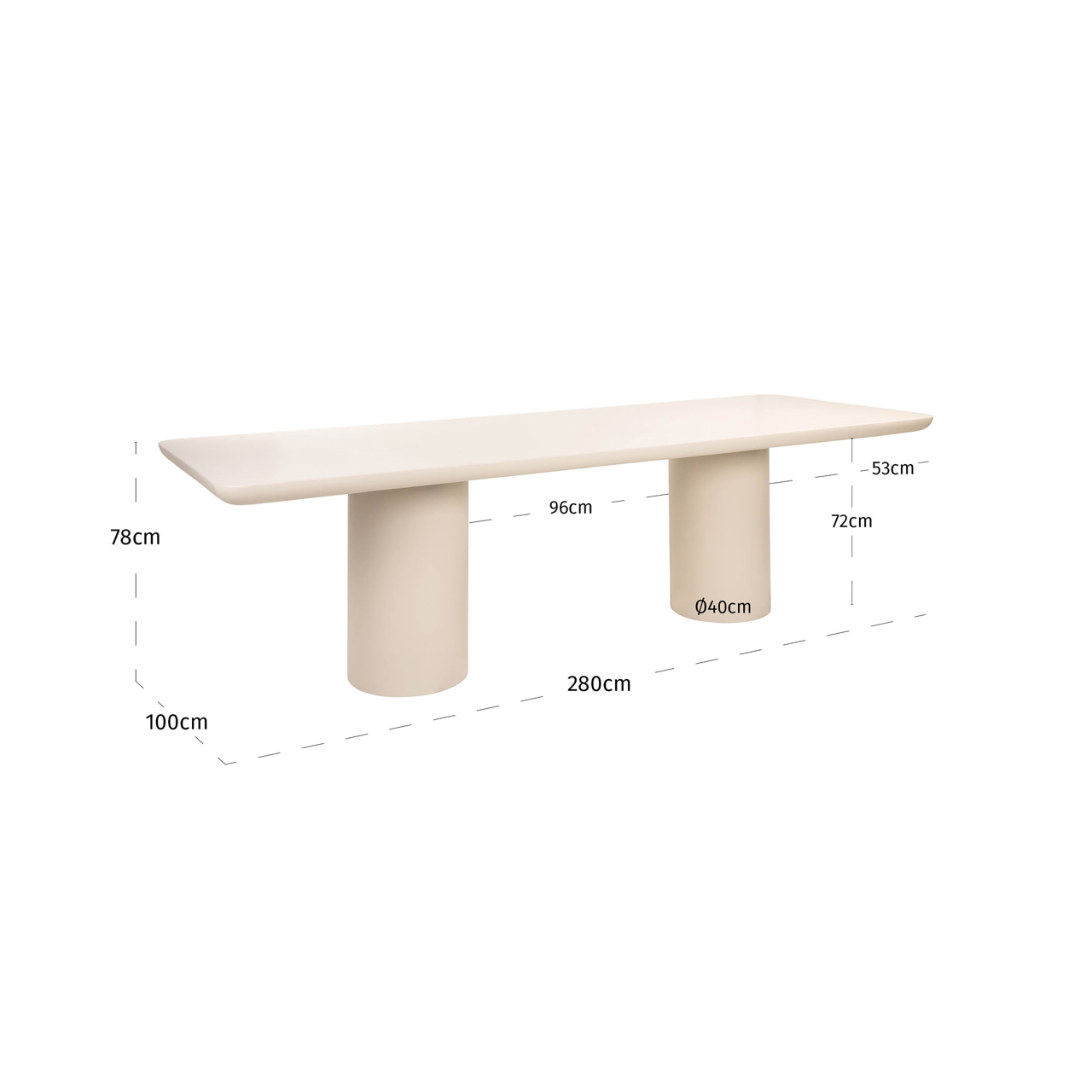 Outdoor eettafel Urban Bloom sandstone 280 - Richmond Interiors
