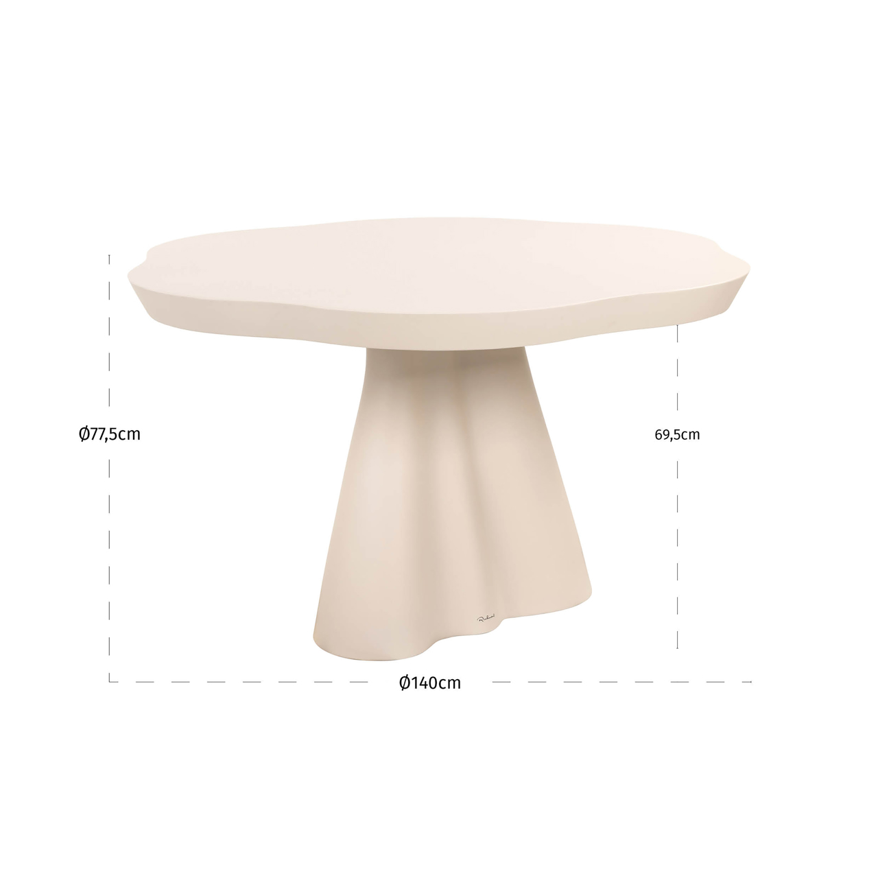 Mesa de comedor de exterior Urban Bloom sandstone 140x140 - Richmond Interiors